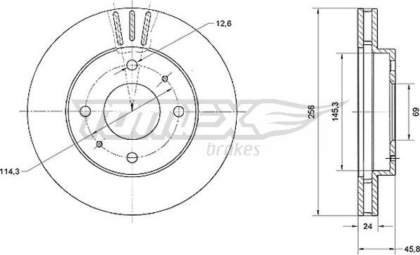 TOMEX brakes TX 70-74 - Bremžu diski www.autospares.lv