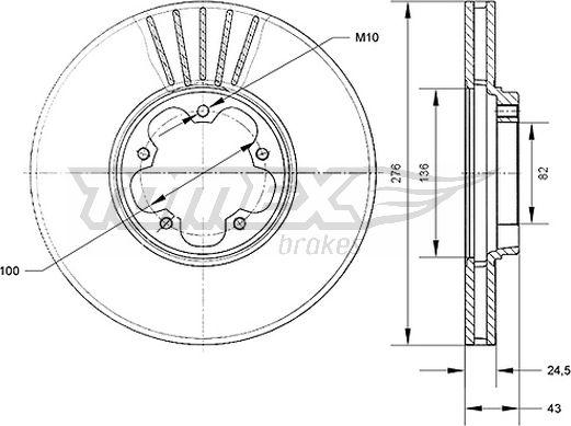 TOMEX brakes TX 70-75 - Bremžu diski www.autospares.lv