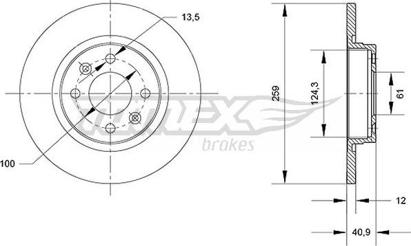 TOMEX brakes TX 70-76 - Bremžu diski www.autospares.lv