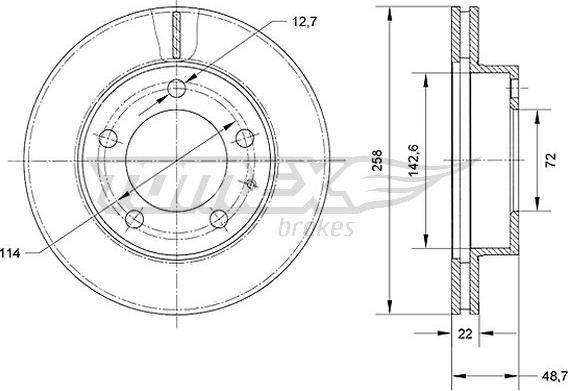 TOMEX brakes TX 70-70 - Bremžu diski www.autospares.lv