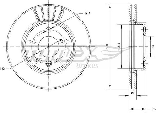 TOMEX brakes TX 70-78 - Bremžu diski www.autospares.lv