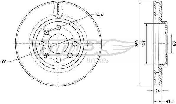 TOMEX brakes TX 70-73 - Bremžu diski www.autospares.lv