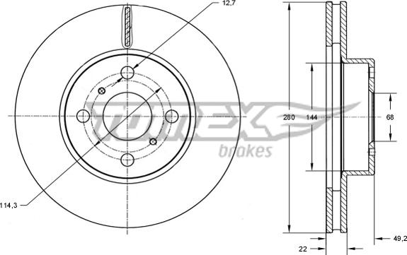 TOMEX brakes TX 70-72 - Bremžu diski autospares.lv