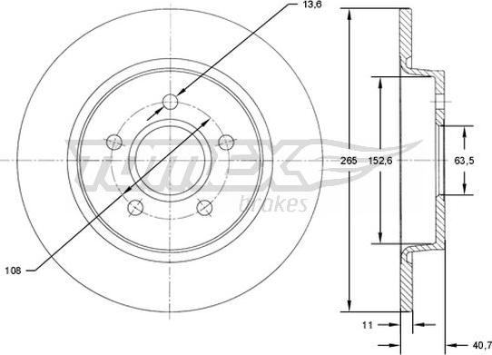 TOMEX brakes TX 71-94 - Brake Disc www.autospares.lv