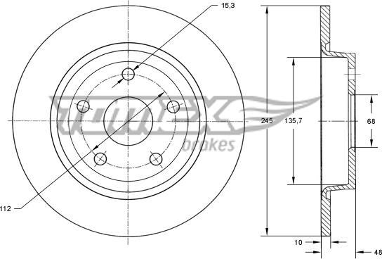 TOMEX brakes TX 71-93 - Bremžu diski www.autospares.lv