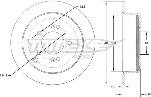 TOMEX brakes TX 71-49 - Bremžu diski www.autospares.lv