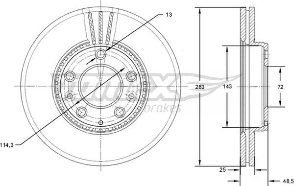 TOMEX brakes TX 71-41 - Bremžu diski www.autospares.lv