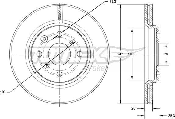 TOMEX brakes TX 71-55 - Bremžu diski autospares.lv