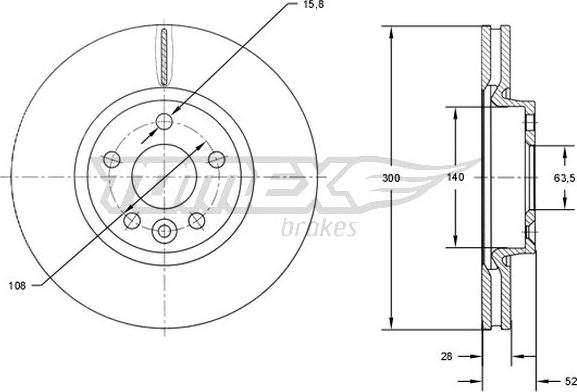 TOMEX brakes TX 71-56 - Bremžu diski autospares.lv