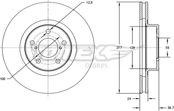 TOMEX brakes TX 71-51 - Bremžu diski autospares.lv