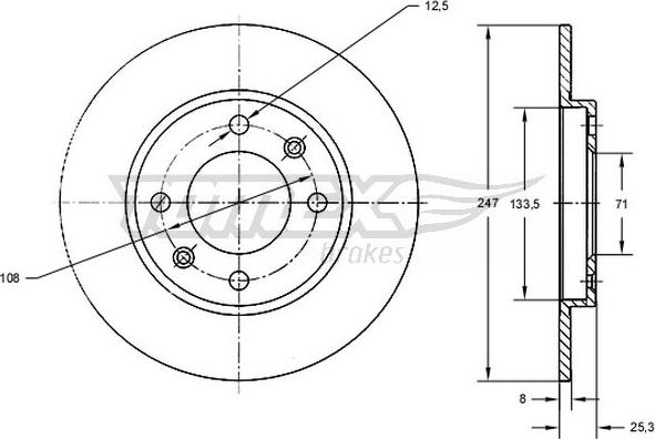 TOMEX brakes TX 71-53 - Тормозной диск www.autospares.lv