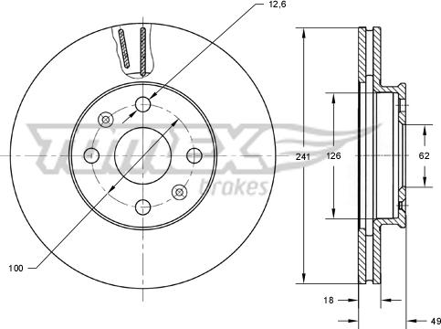 TOMEX brakes TX 71-62 - Bremžu diski www.autospares.lv