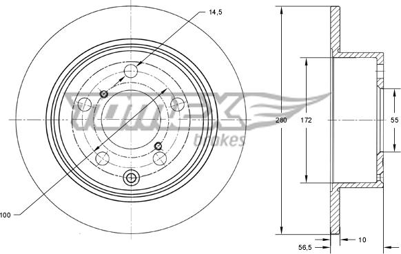 TOMEX brakes TX 71-67 - Bremžu diski www.autospares.lv