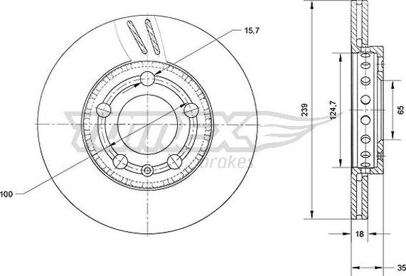 TOMEX brakes TX 71-09 - Brake Disc www.autospares.lv