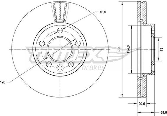 TOMEX brakes TX 71-04 - Brake Disc www.autospares.lv