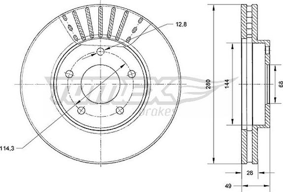 TOMEX brakes TX 71-00 - Bremžu diski autospares.lv