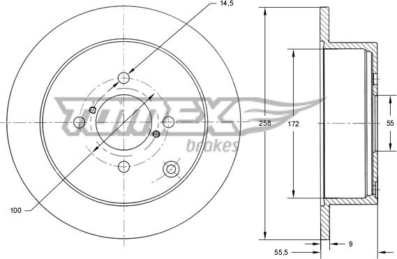 TOMEX brakes TX 71-08 - Bremžu diski autospares.lv