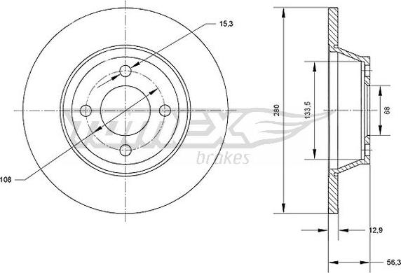 TOMEX brakes TX 71-03 - Bremžu diski www.autospares.lv