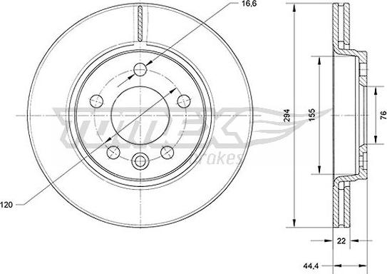 TOMEX brakes TX 71-07 - Bremžu diski www.autospares.lv