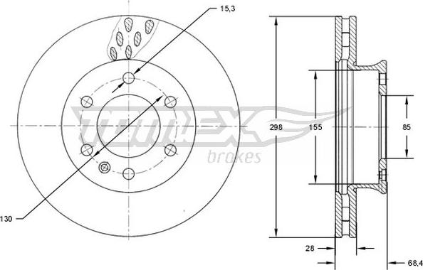 TOMEX brakes TX 71-19 - Bremžu diski www.autospares.lv