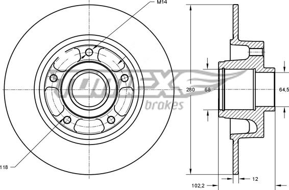 TOMEX brakes TX 71-141 - Brake Disc www.autospares.lv