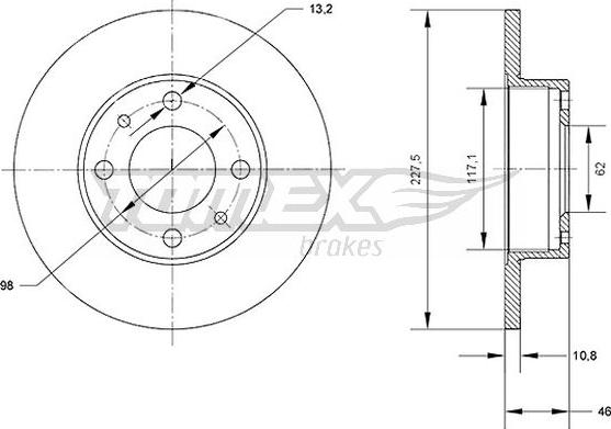 TOMEX brakes TX 71-16 - Bremžu diski www.autospares.lv