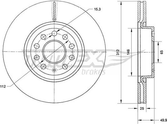 TOMEX brakes TX 71-12 - Bremžu diski www.autospares.lv