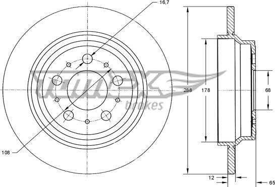 TOMEX brakes TX 71-17 - Bremžu diski www.autospares.lv