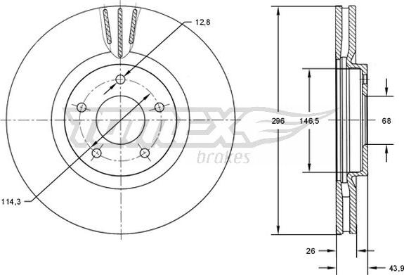 TOMEX brakes TX 71-84 - Bremžu diski www.autospares.lv