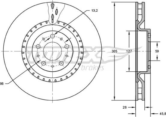 TOMEX brakes TX 71-86 - Bremžu diski www.autospares.lv