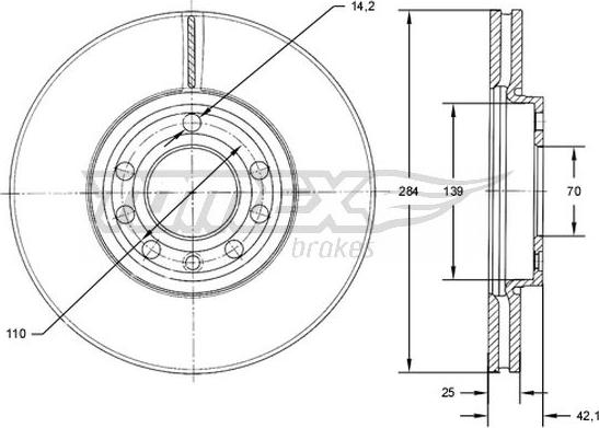 TOMEX brakes TX 71-30 - Bremžu diski www.autospares.lv