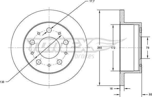 TOMEX brakes TX 71-38 - Тормозной диск www.autospares.lv