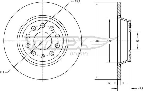 TOMEX brakes TX 71-37 - Brake Disc www.autospares.lv