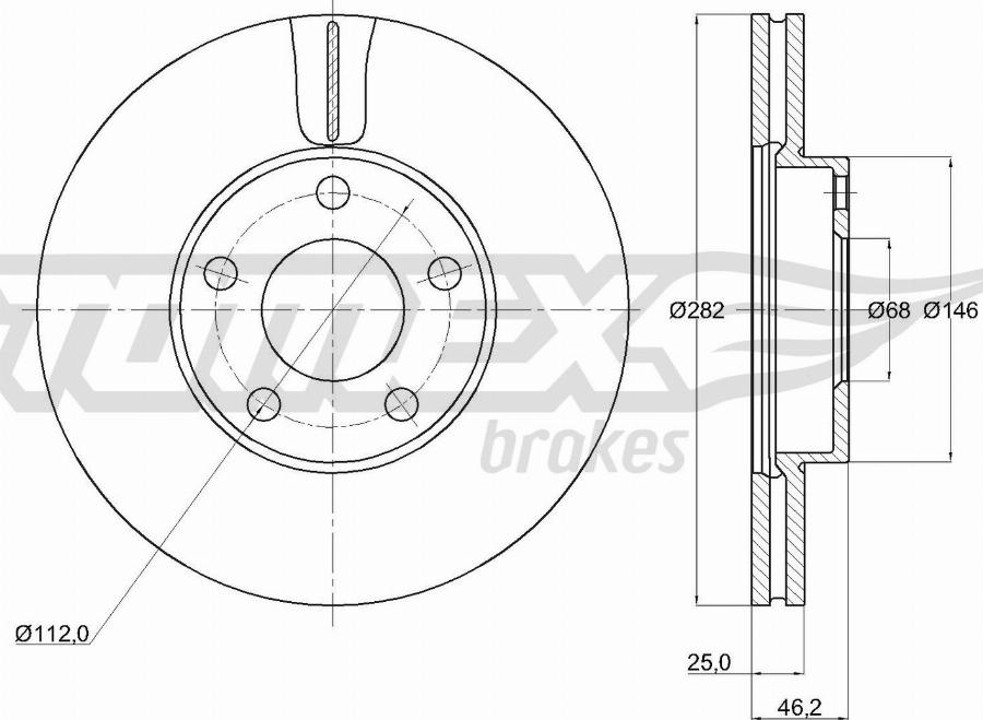 TOMEX brakes TX 71-26 - Bremžu diski www.autospares.lv