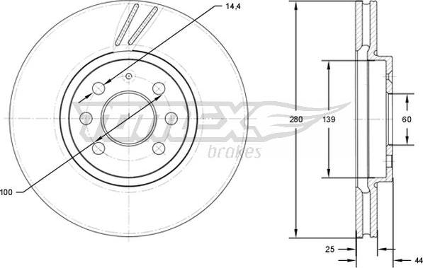 TOMEX brakes TX 71-20 - Bremžu diski autospares.lv