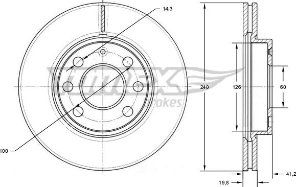 TOMEX brakes TX 71-21 - Bremžu diski autospares.lv