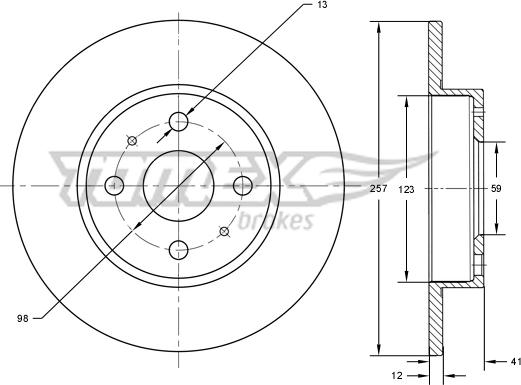 TOMEX brakes TX 71-22 - Bremžu diski www.autospares.lv