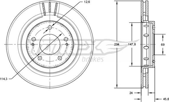 TOMEX brakes TX 71-74 - Bremžu diski www.autospares.lv