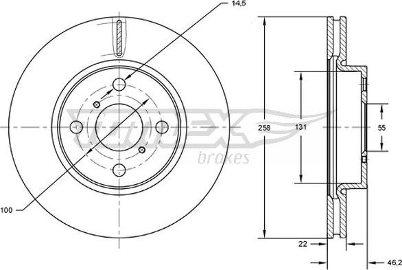 TOMEX brakes TX 71-70 - Bremžu diski www.autospares.lv