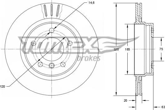 TOMEX brakes TX 73-96 - Bremžu diski www.autospares.lv