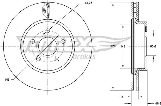 TOMEX brakes TX 73-91 - Bremžu diski www.autospares.lv