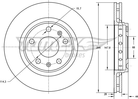 TOMEX brakes TX 73-45 - Bremžu diski www.autospares.lv