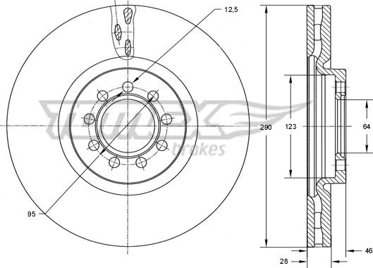 TOMEX brakes TX 73-40 - Bremžu diski www.autospares.lv