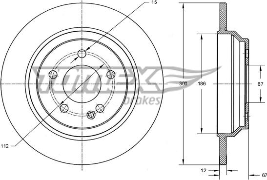 TOMEX brakes TX 73-43 - Bremžu diski www.autospares.lv