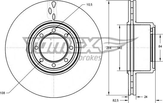 TOMEX brakes TX 73-42 - Bremžu diski www.autospares.lv