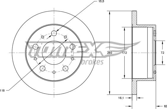 TOMEX brakes TX 73-47 - Bremžu diski autospares.lv