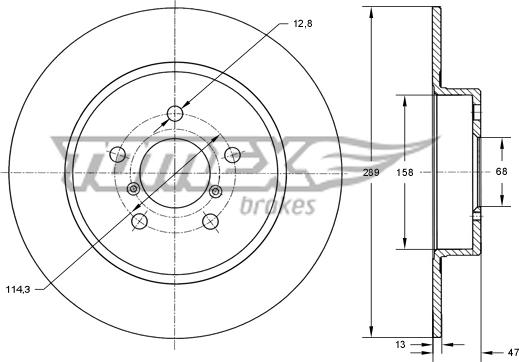 TOMEX brakes TX 73-54 - Bremžu diski www.autospares.lv