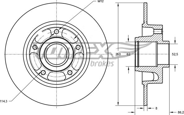 TOMEX brakes TX 73-551 - Bremžu diski autospares.lv