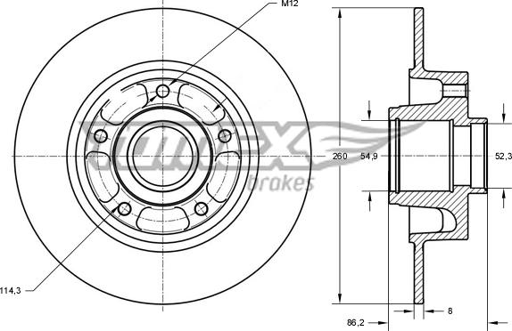 TOMEX brakes TX 73-561 - Bremžu diski autospares.lv