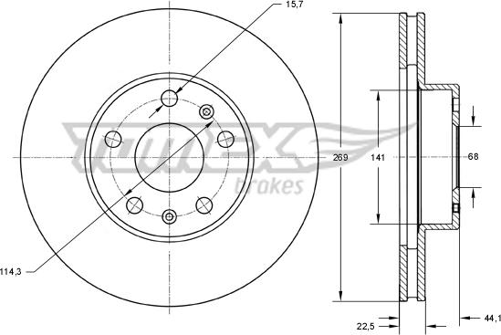 TOMEX brakes TX 73-51 - Bremžu diski www.autospares.lv